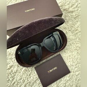 Tom Ford Black Sunglasses with Dark Smoke Lenses